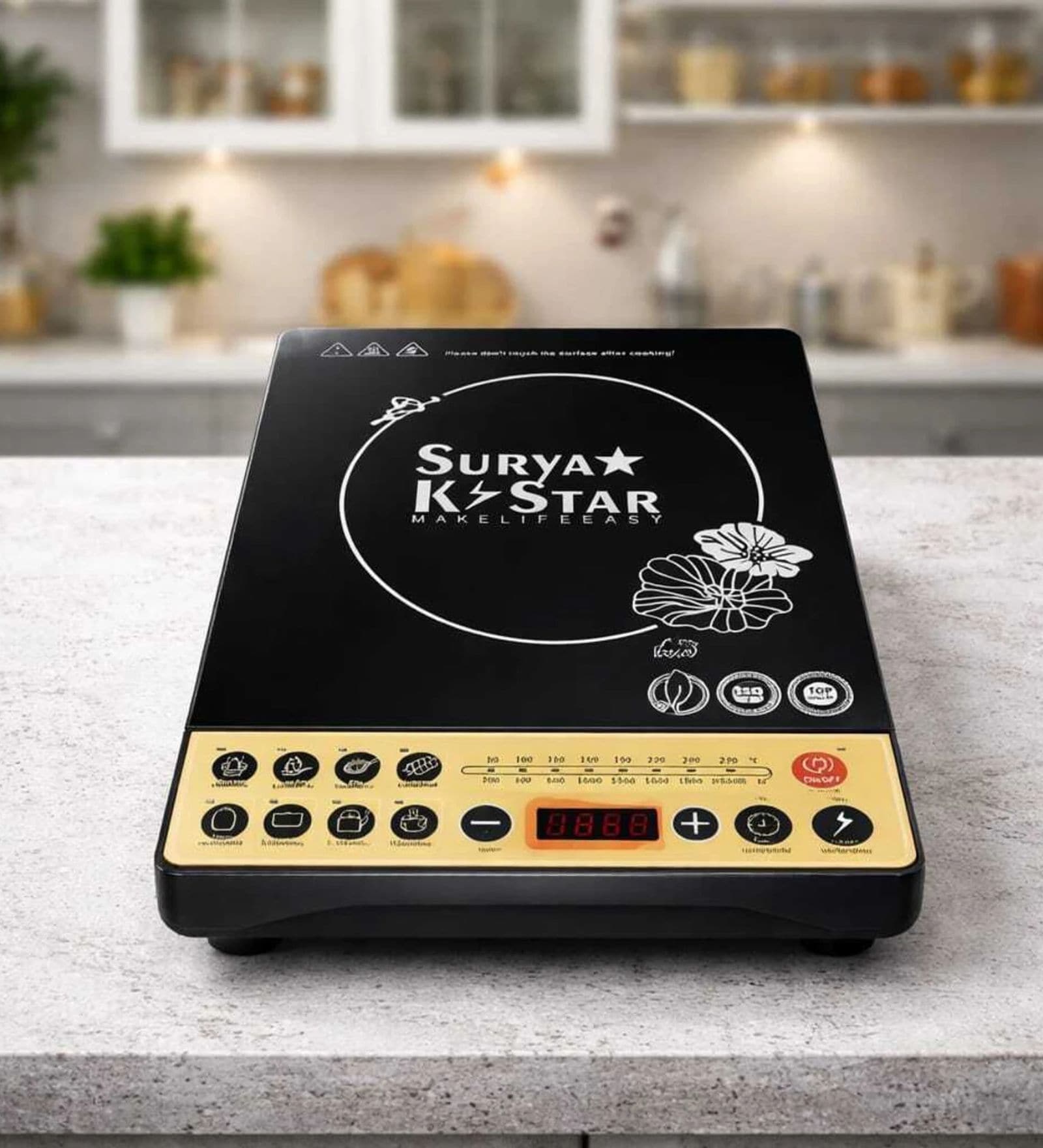 Surya K-Starr 2000W Multi-Function Induction Cooktop | German Technology | Touch Control & 7 Preset Menus