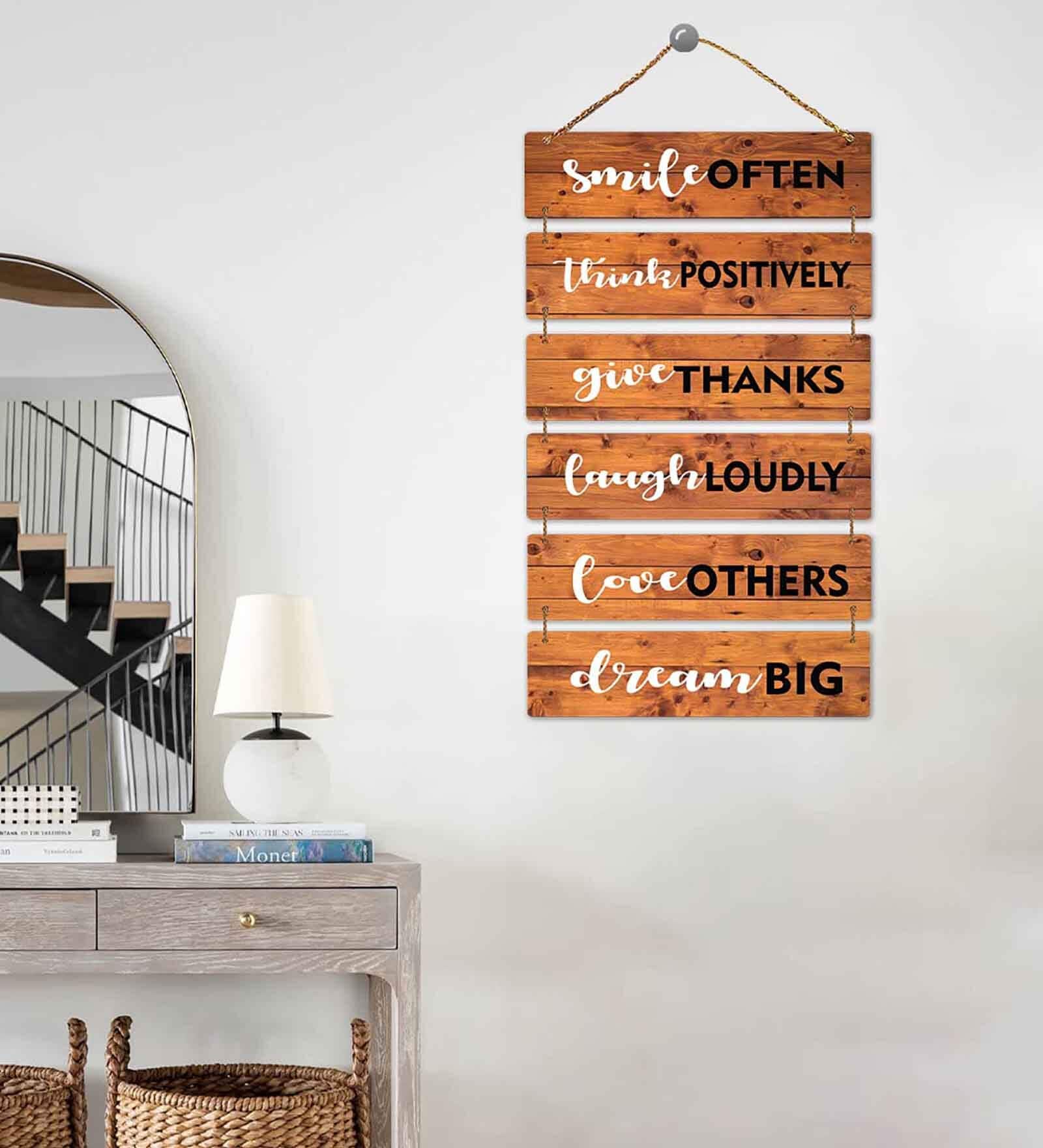 Brown Engineered Wood Wall Hanging