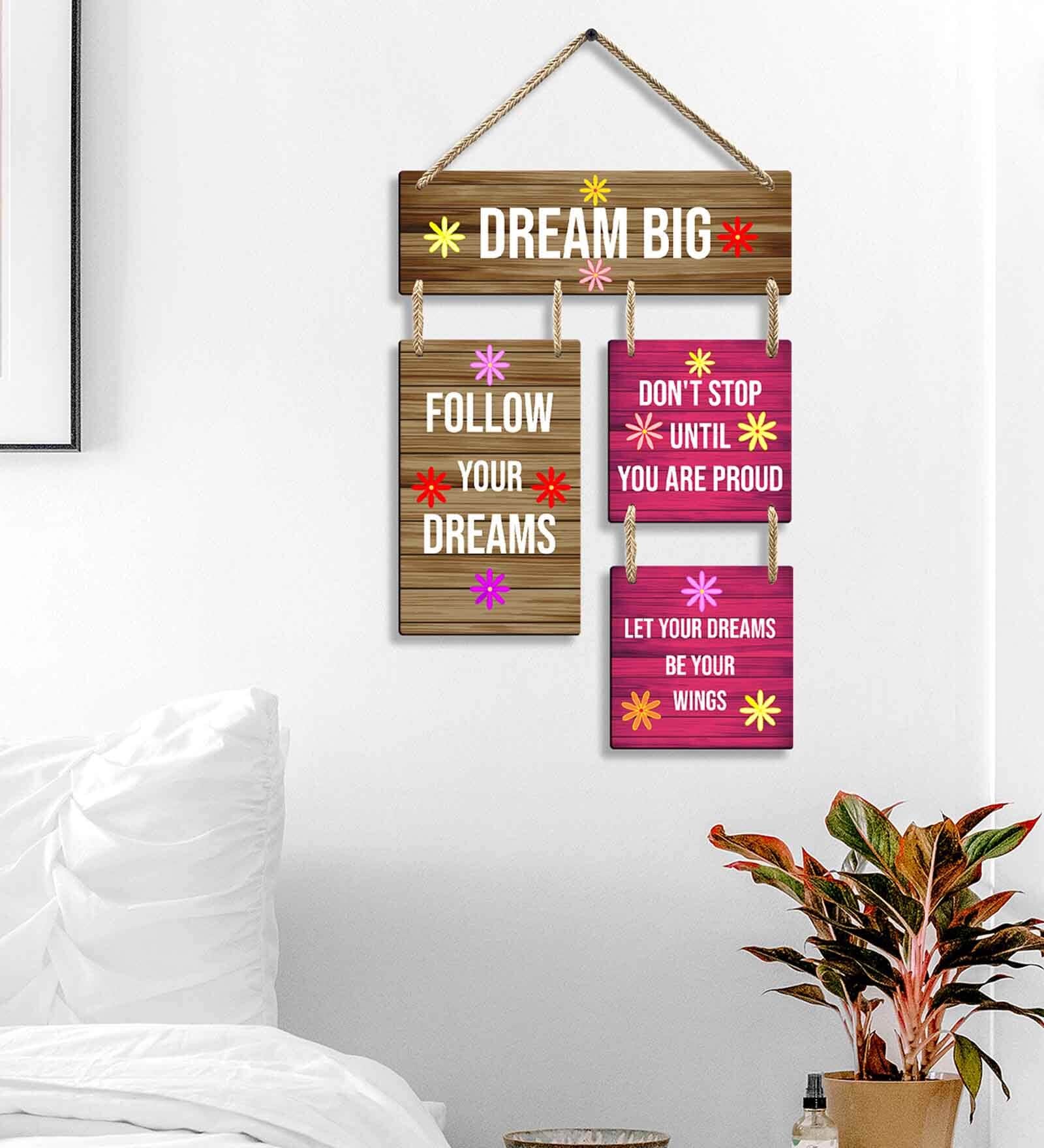 Multicolour Engineered Wood Wall Hanging