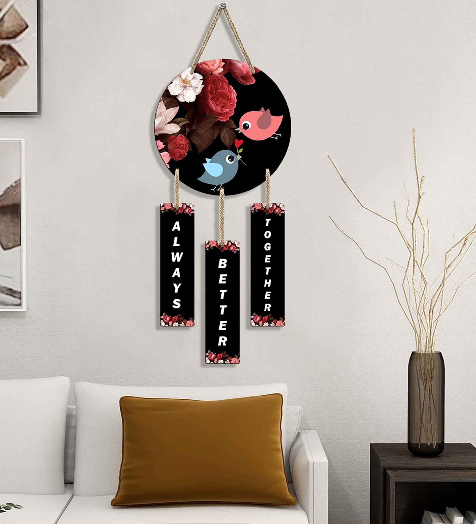 Black Engineered Wood Wall Hanging