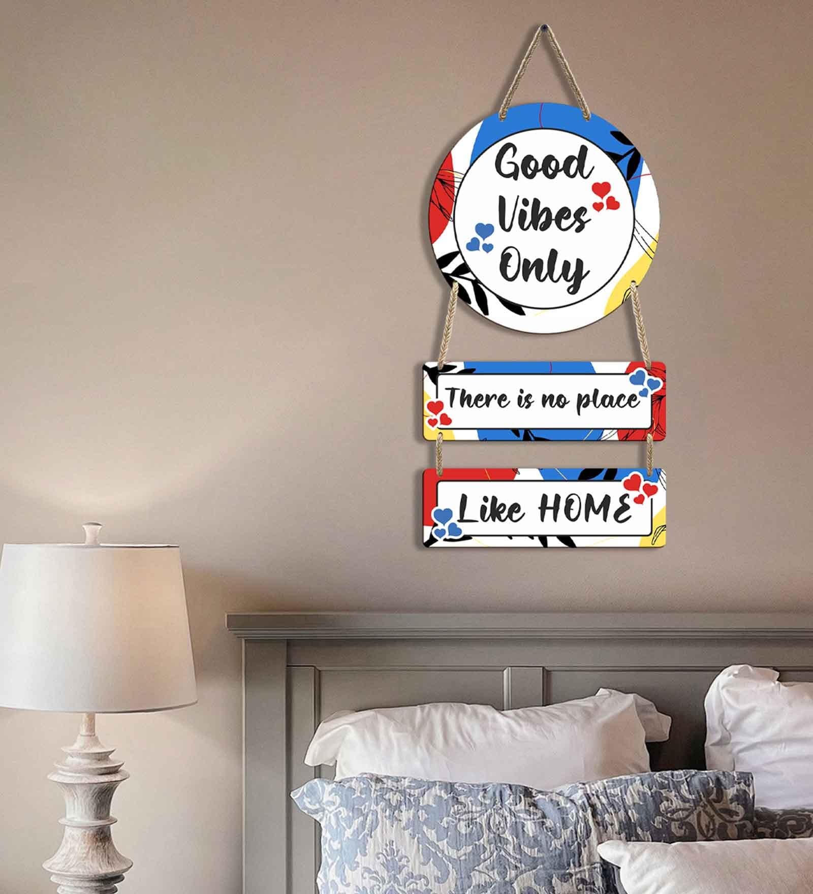 Multicolour Engineered Wood Wall Hanging