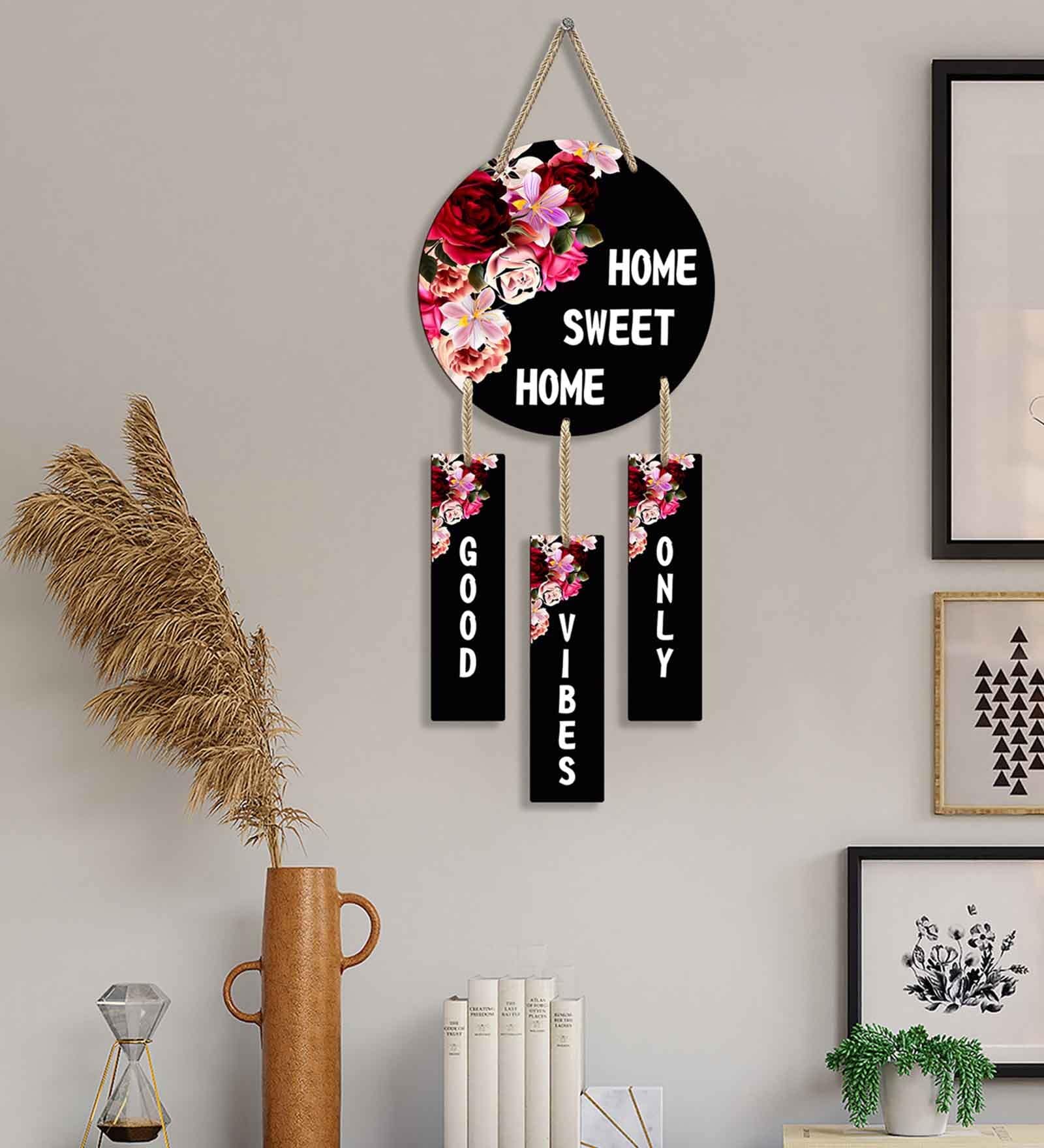 Multicolour Engineered Wood Wall Hanging