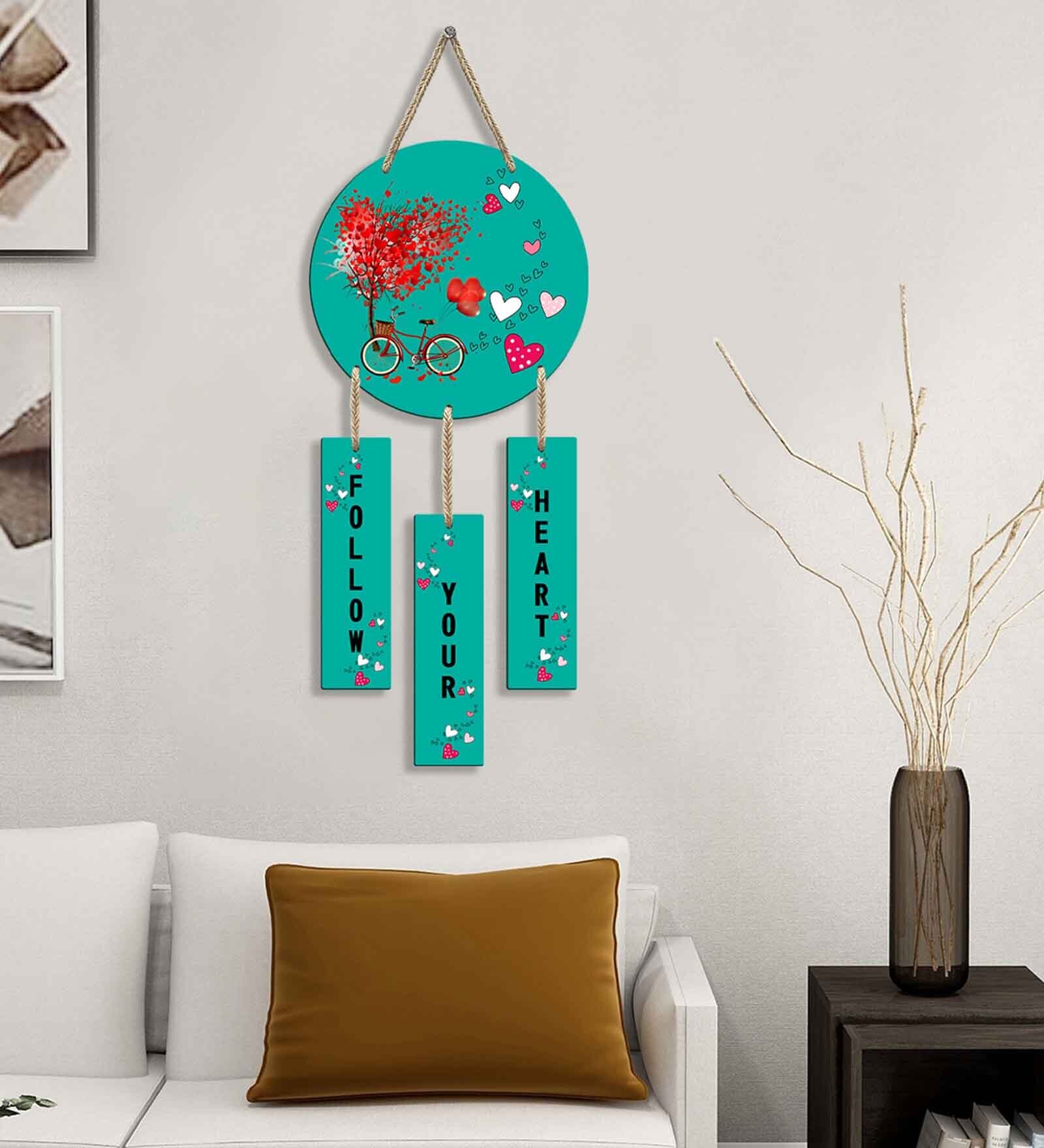 Green Engineered Wood Wall Hanging