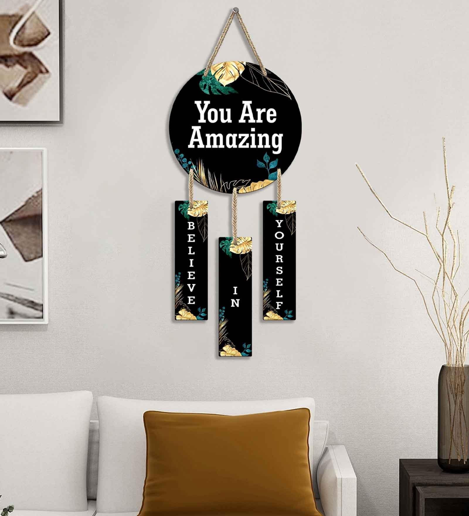 Black Engineered Wood Wall Hanging