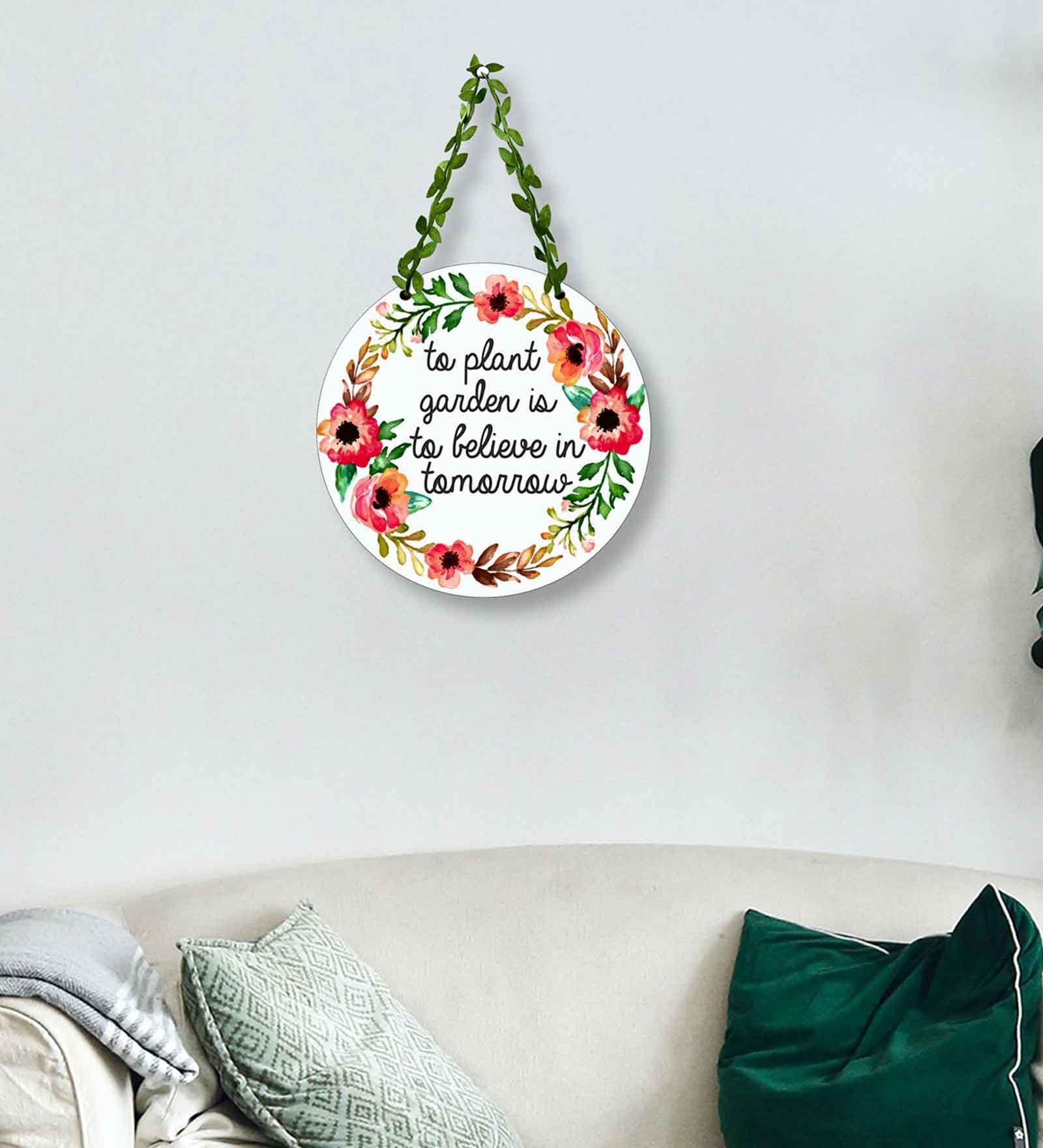 Multicolour Engineered Wood Wall Hanging