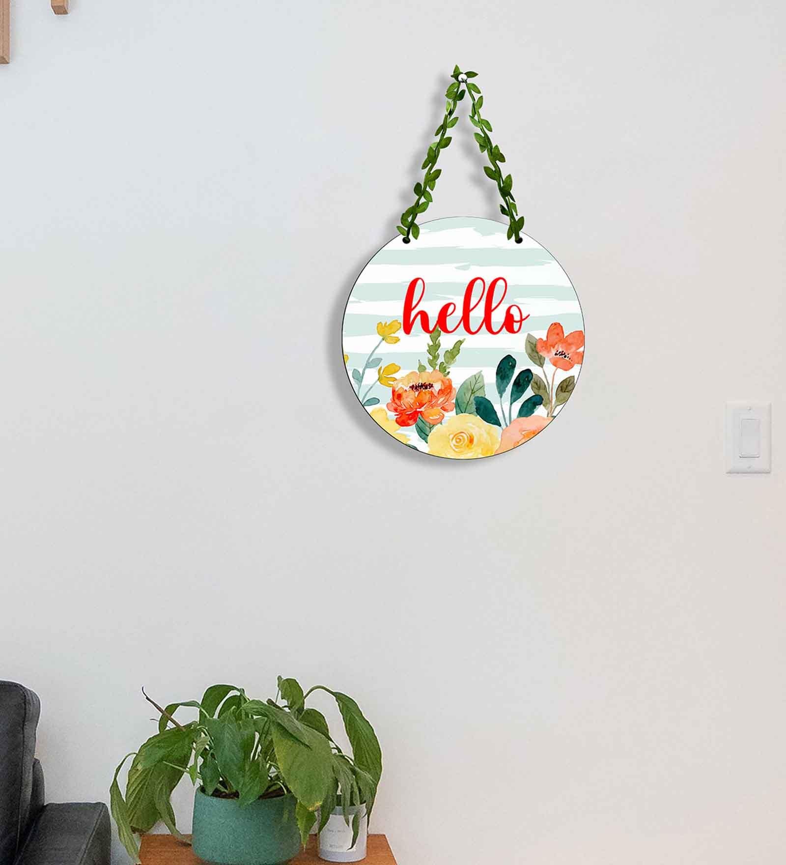 Multicolour Engineered Wood Wall Hanging