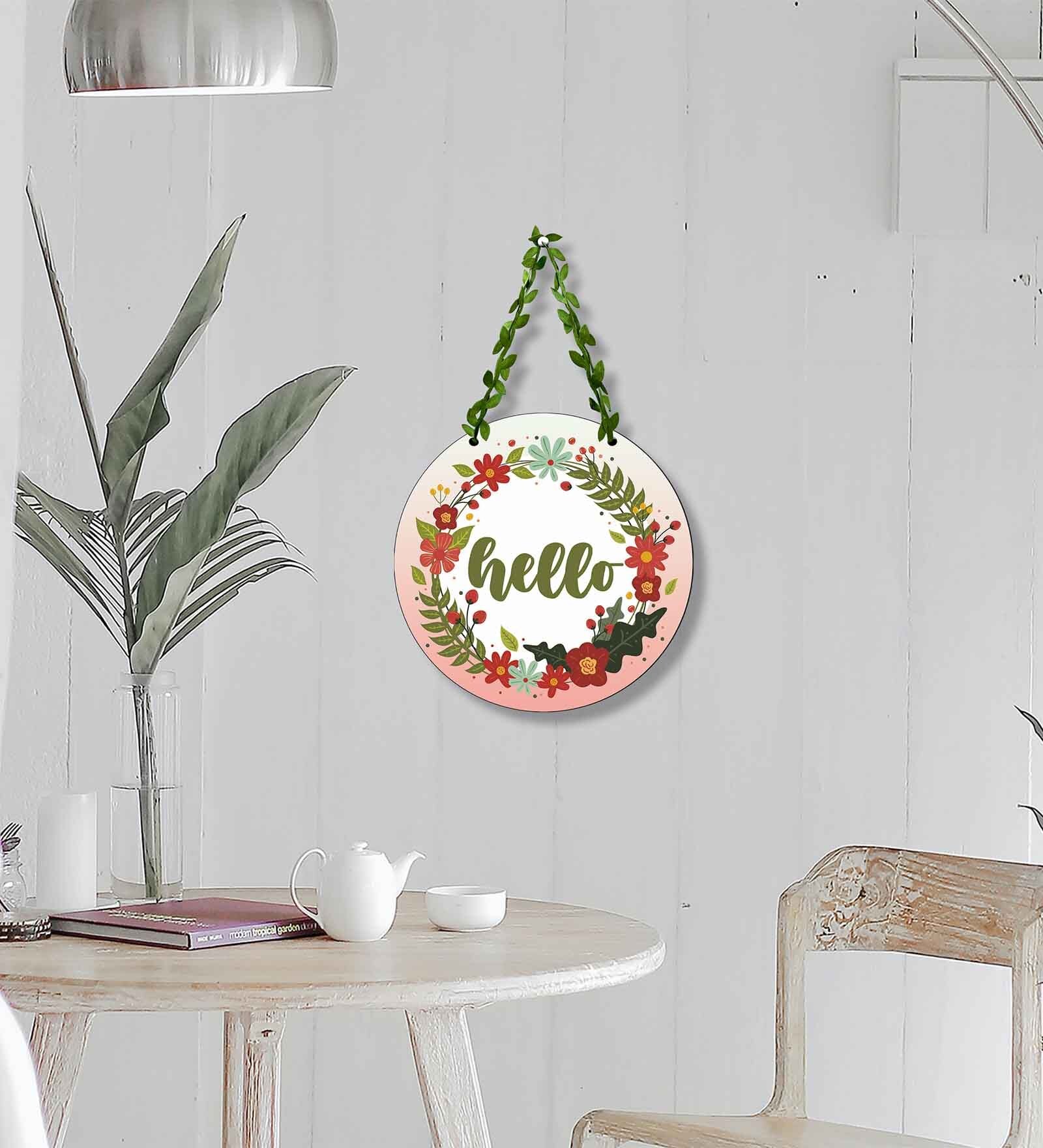 Multicolour Engineered Wood Wall Hanging