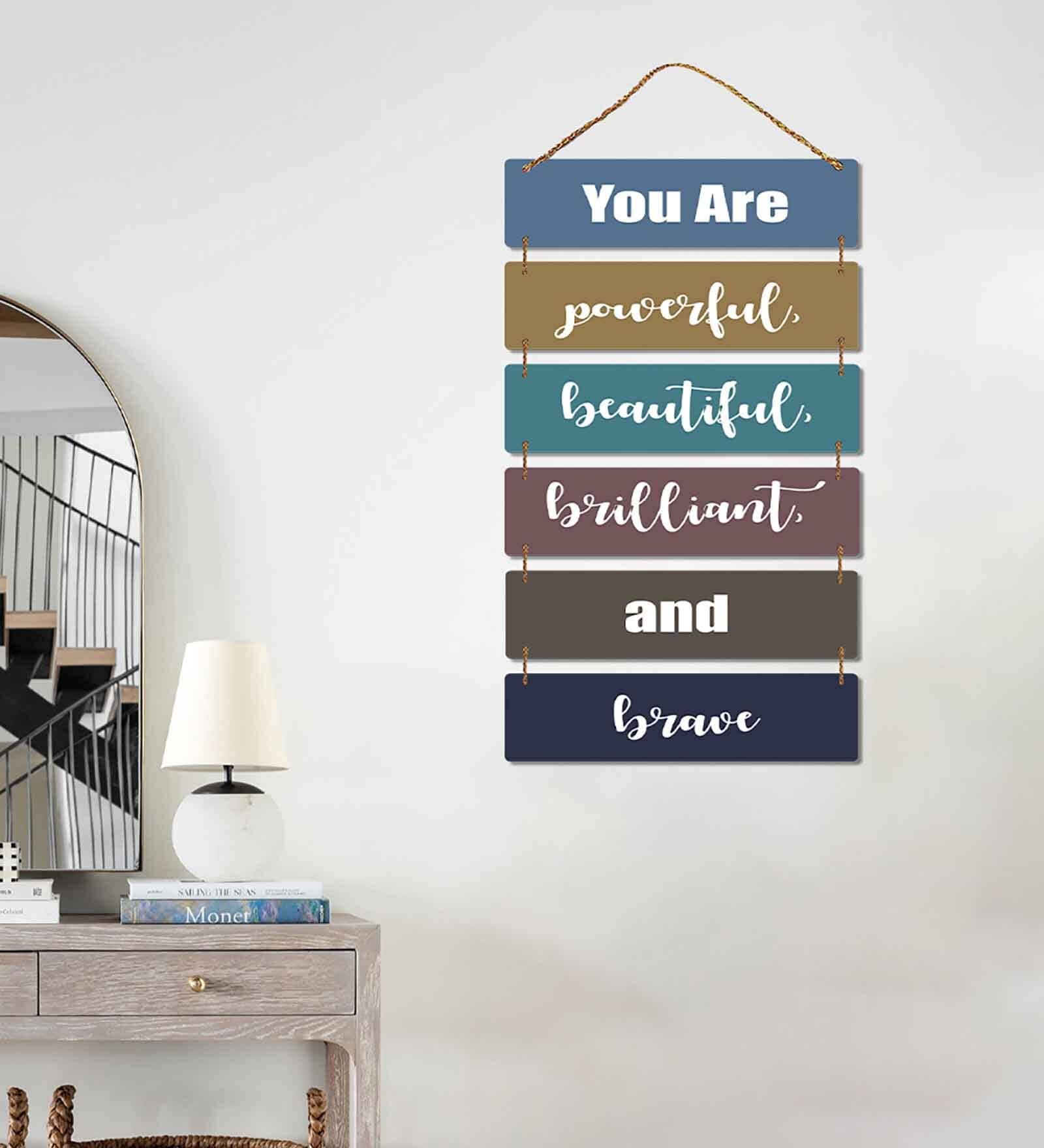 Multicolour Engineered Wood Wall Hanging