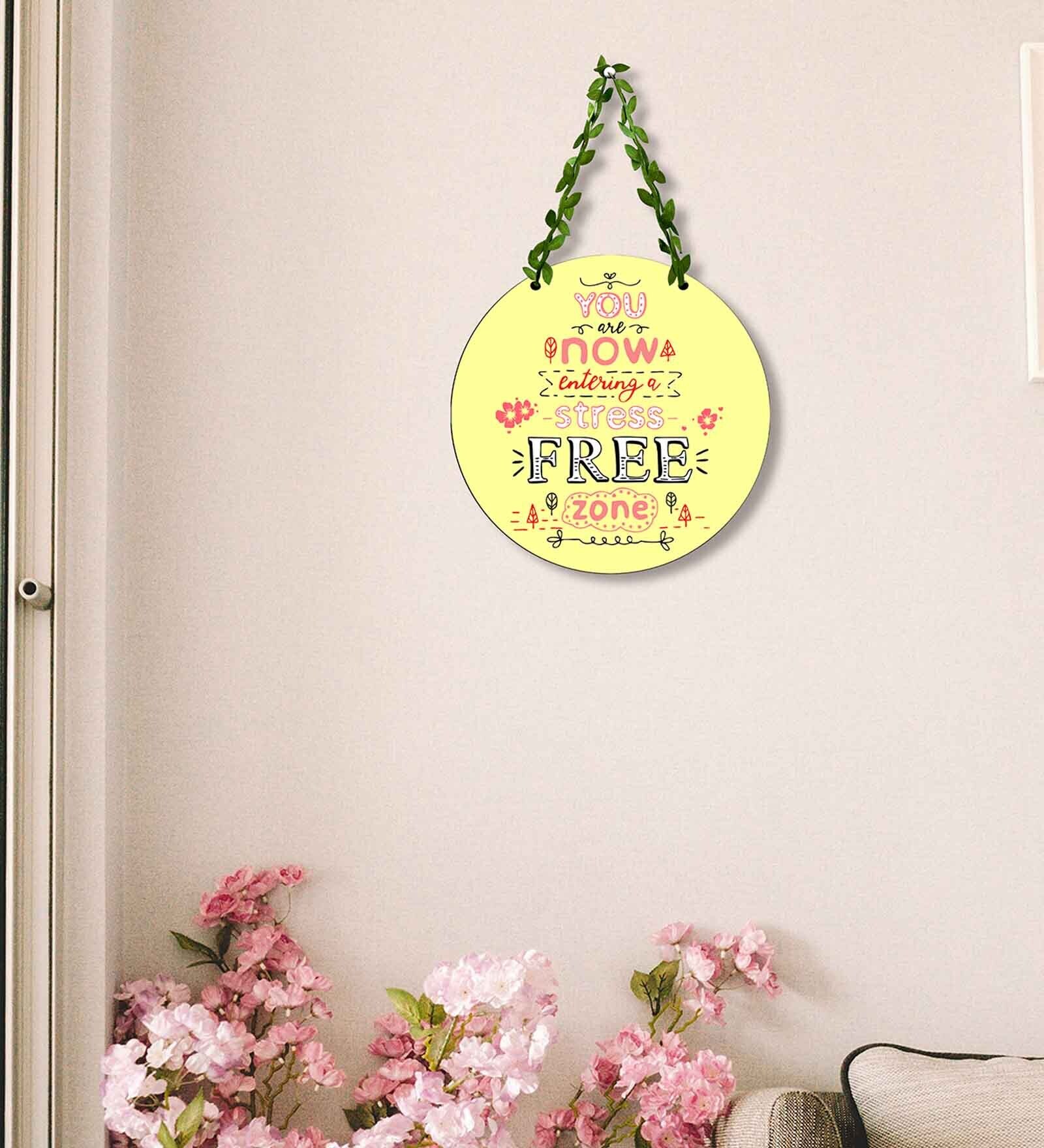 Multicolour Engineered Wood Wall Hanging