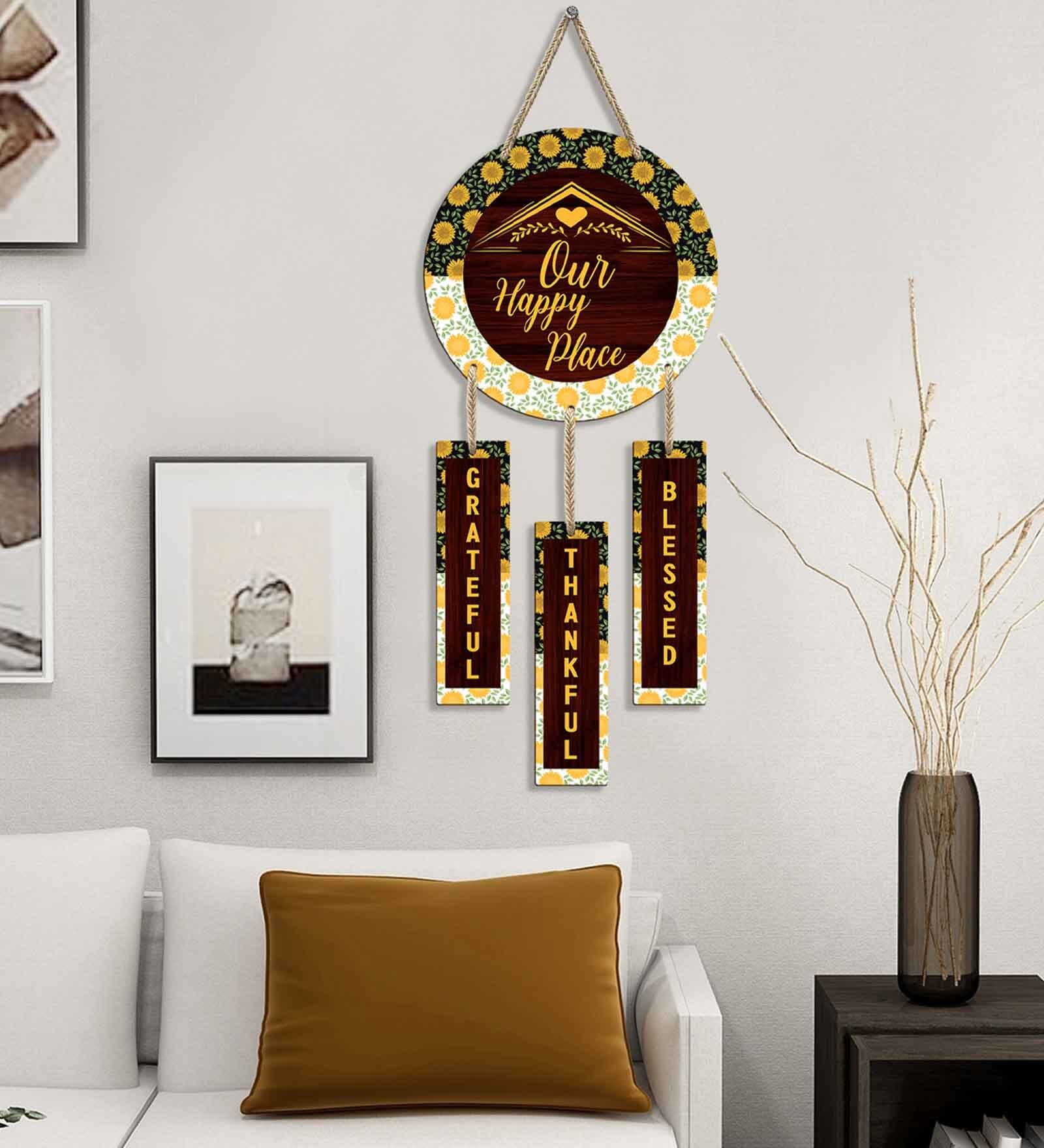 Brown Engineered Wood Wall Hanging