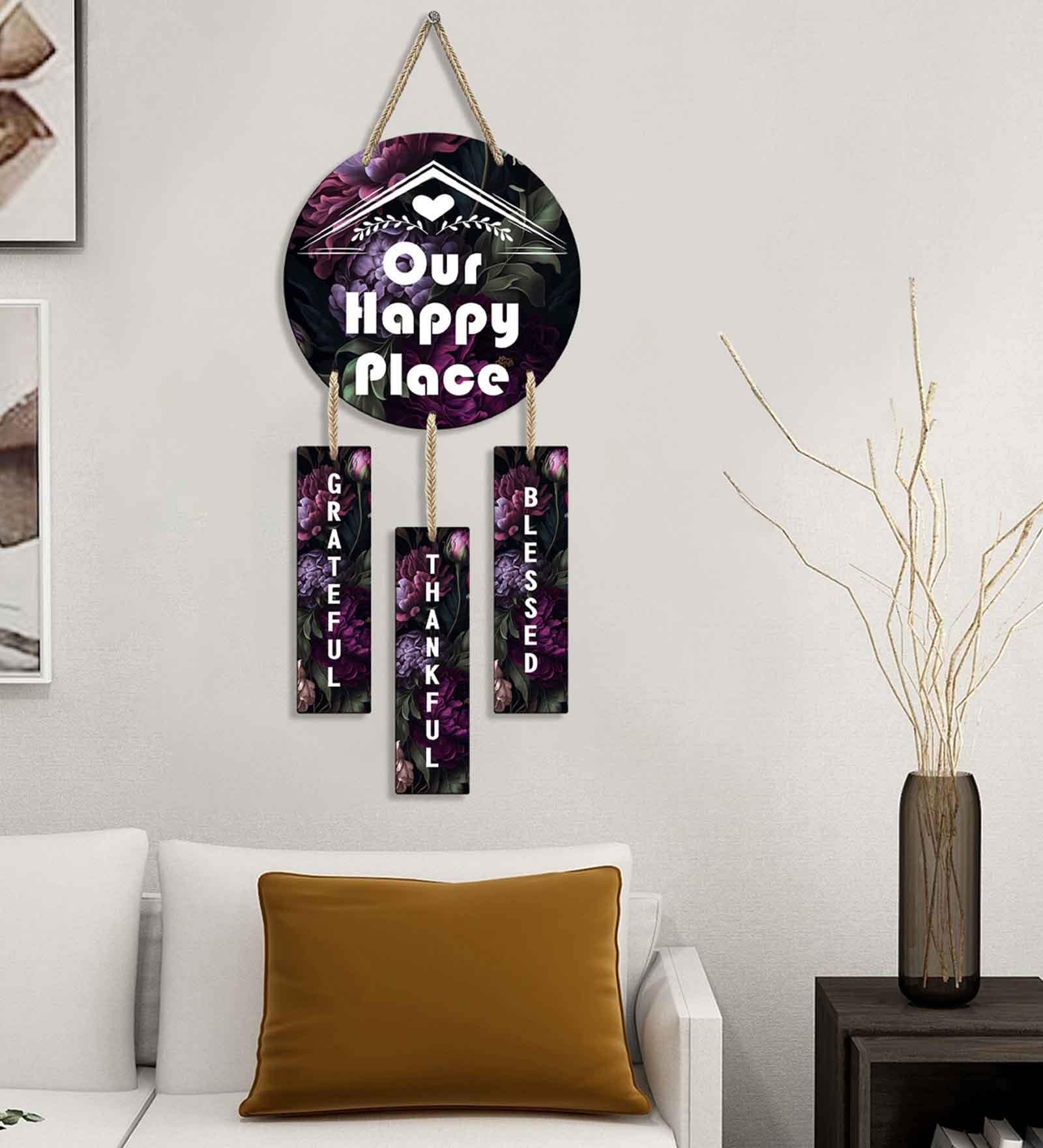 Multicolour Engineered Wood Wall Hanging