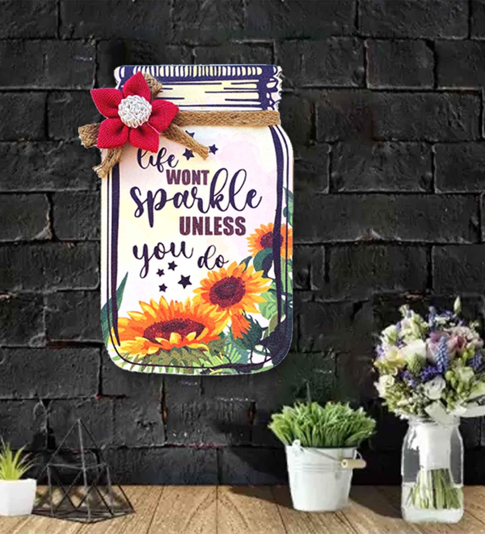 Multicolour Engineered Wood Wall Hanging