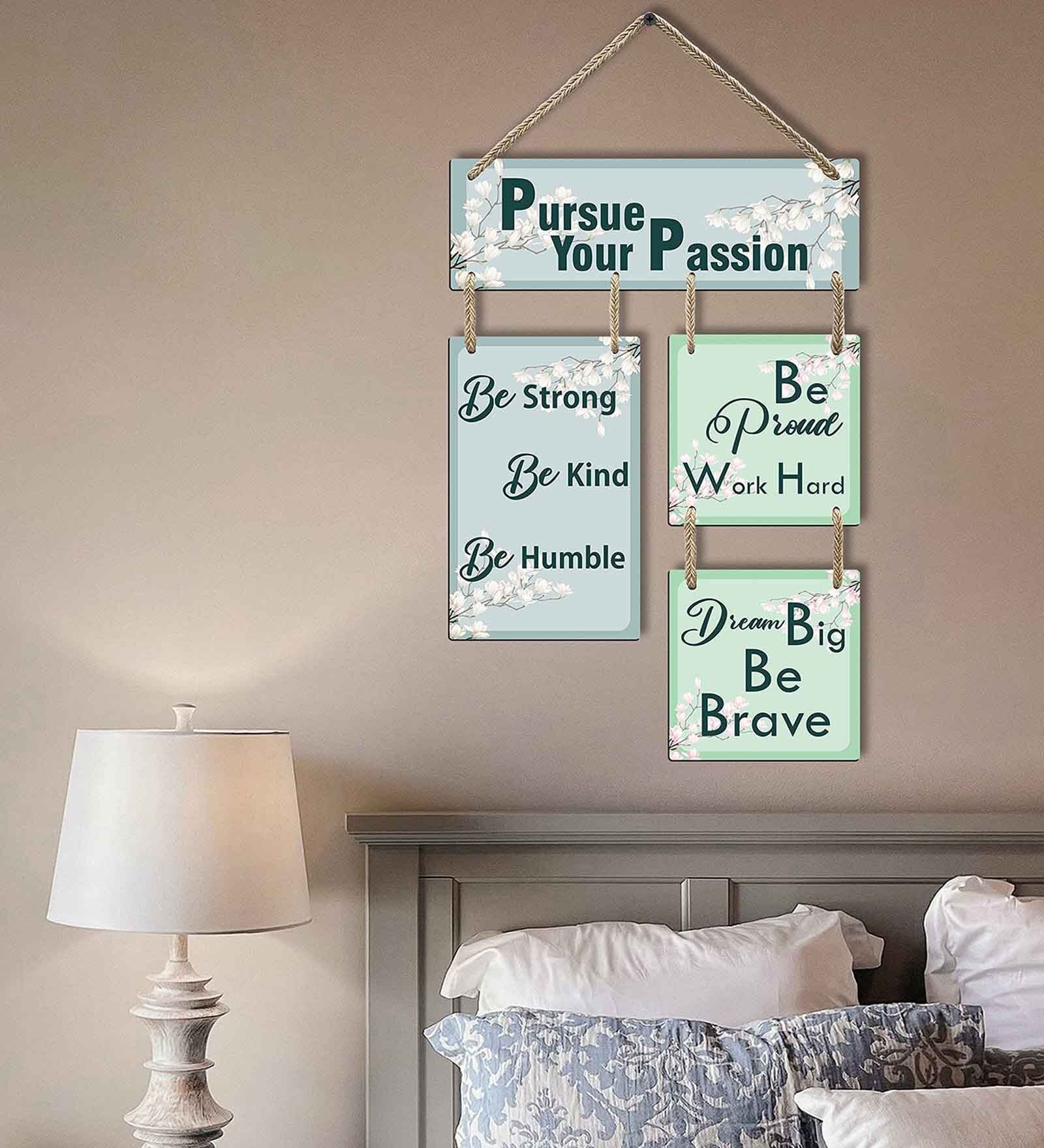 Multicolour Engineered Wood Wall Hanging