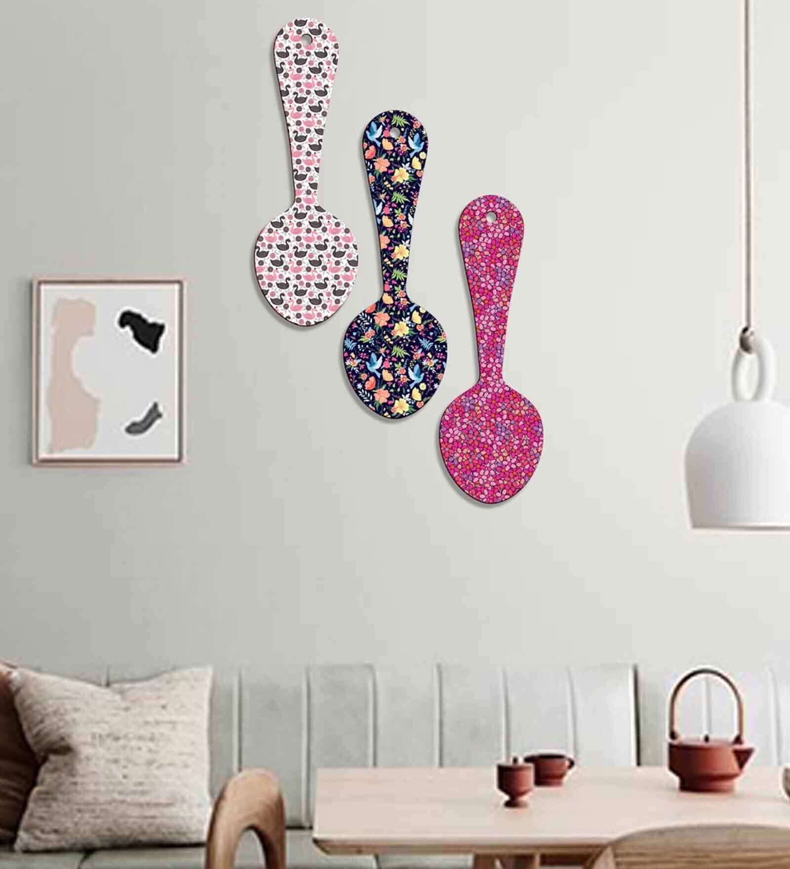 Multicolour Engineered Wood Wall Hanging