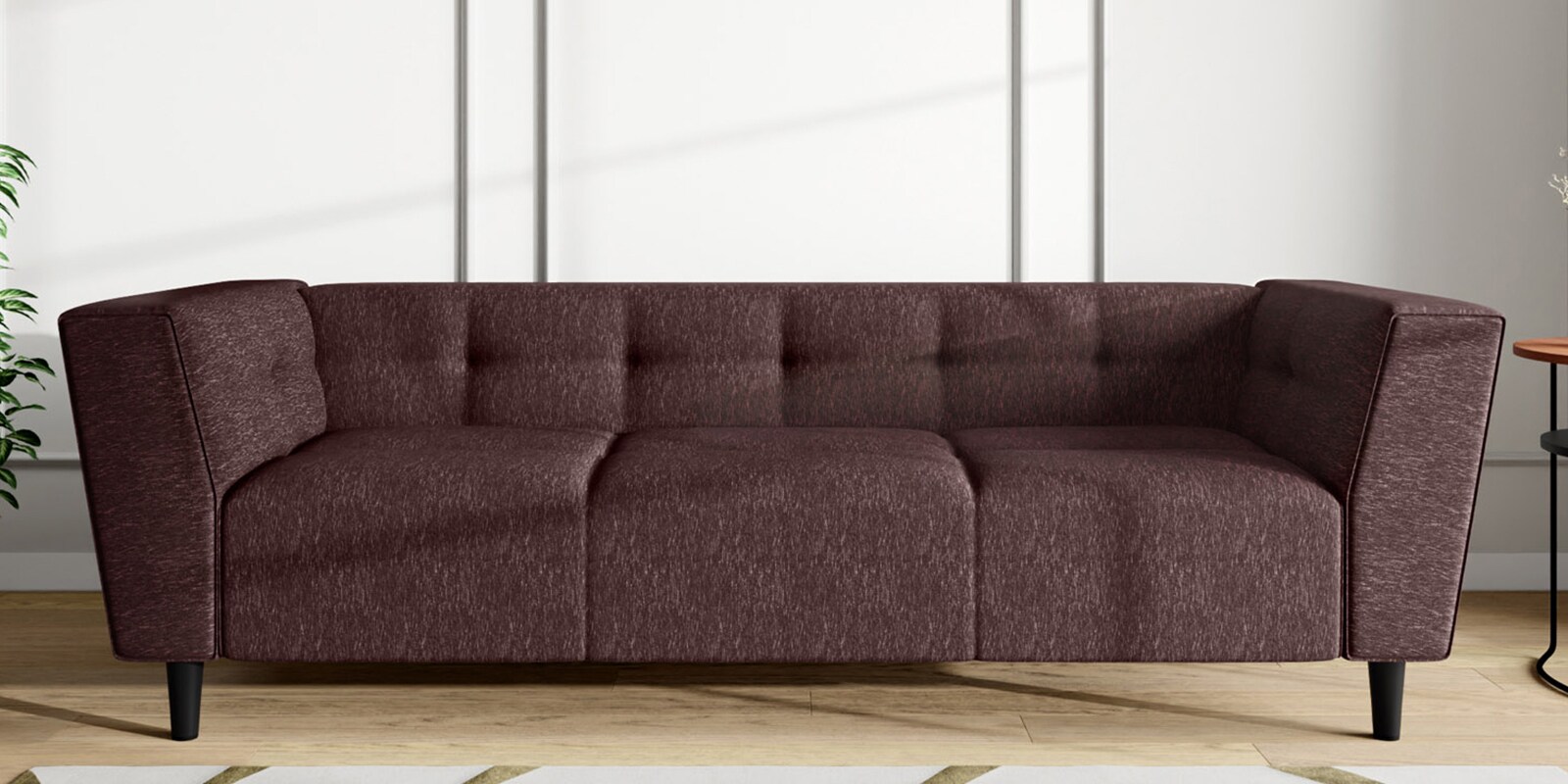 Suez Fabric 3 Seater Sofa In Brown Colour With Arms