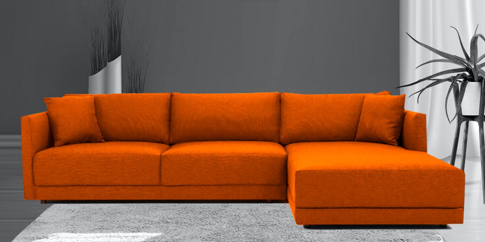 Northern LHS 6 Seater Sectional Sofa In Sea Green Colour