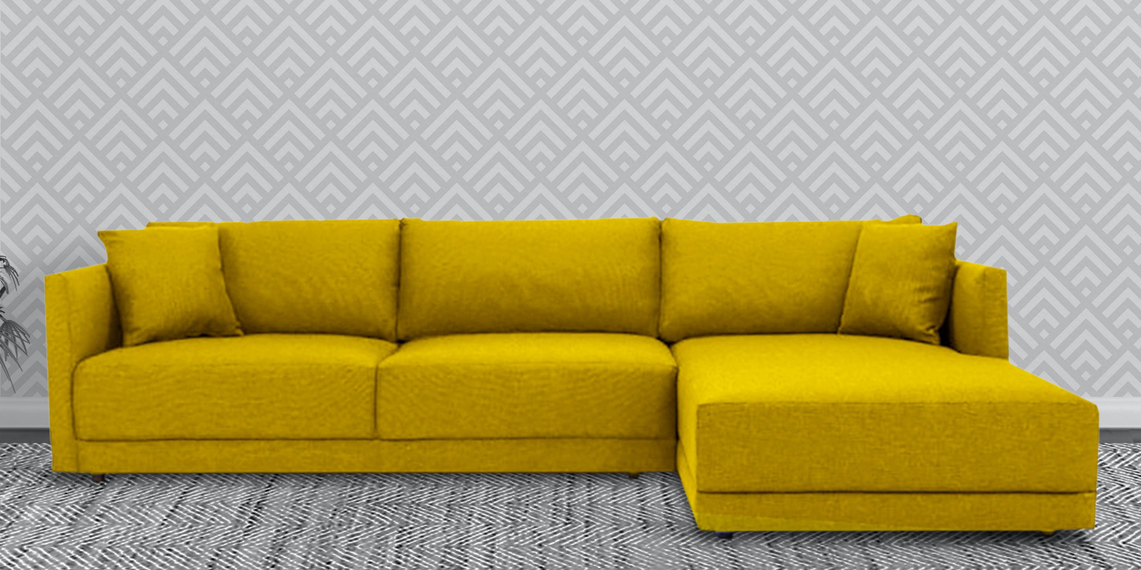 Northern LHS 6 Seater Sectional Sofa In Bold Yellow Colour