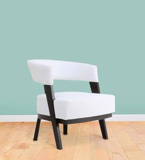 Sudan One Seater Lounge Chair In White Colour By Furnitech