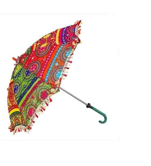 Assorted Sun Protection Rajasthani Handicraft Umbrella for Decoration Umbrella 