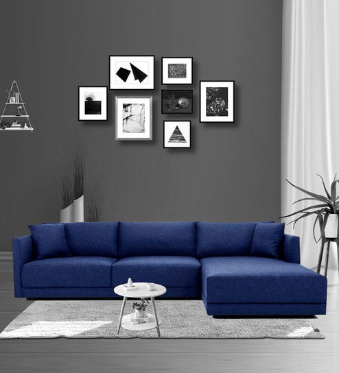 Northern Fabric LHS Sectional Sofa In Royal Blue Colour