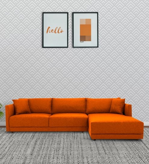 Northern LHS 6 Seater Sectional Sofa In Vivid Orange Colour