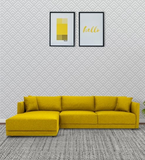 Northern RHS 6 Seater Sectional Sofa In Bold Yellow Colour