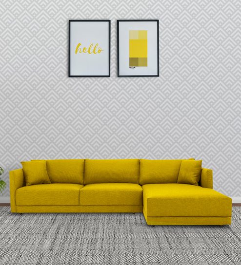Northern LHS 6 Seater Sectional Sofa In Bold Yellow Colour