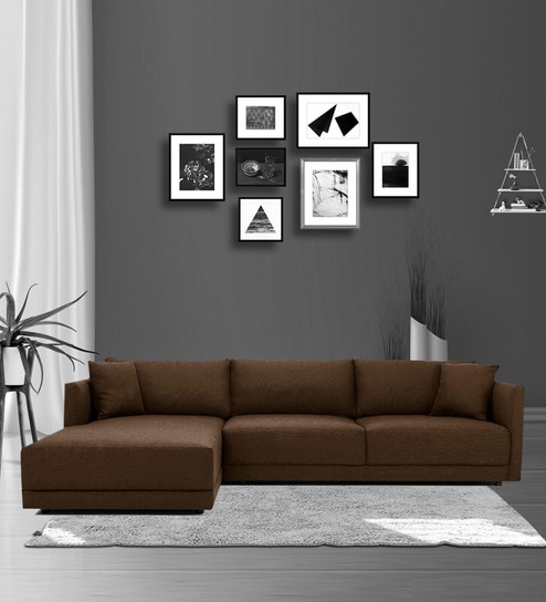Northern Fabric RHS Sectional Sofain Coffee Brown Colour