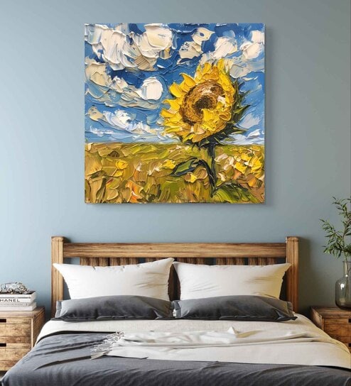 Sunny Day 16inx20in Gallery Wrap Canvas Painting for Living Room
