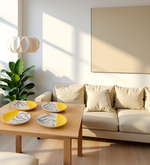 Sunset Leafstone Quarter Ceramic Plates Sets of 4 dinnerware Sets Plates