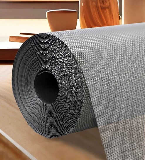 Sunvibe (45cm X 1.25m) Multi-Purpose EVA Non-Slip Kitchen Drawer Shelf and Cabinet Liners (Grey)