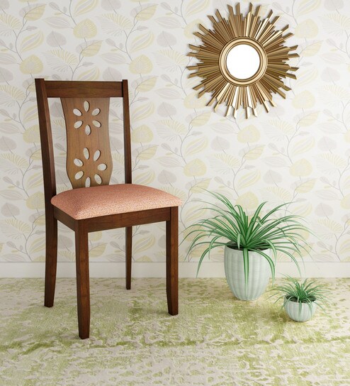 Buy Sutlej Solid Wood Dining Chair In Antique Cherry Finish By