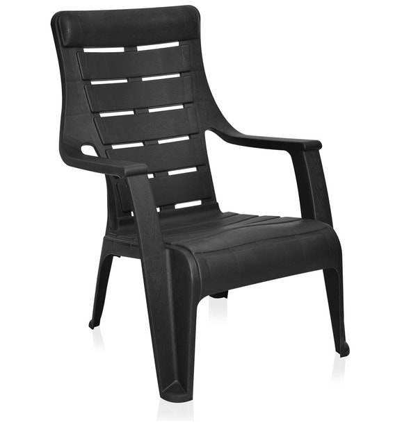 Buy Sunday Premium Plastic Chair (Set of 4) in Iron Black Colour By Nilkamal Online - Armed ...