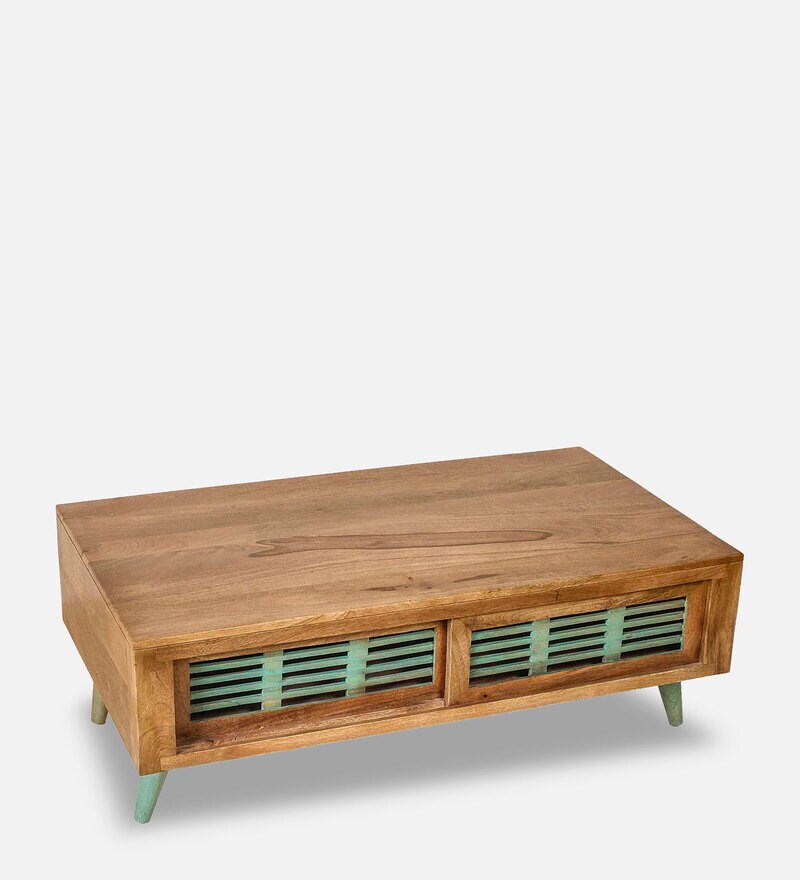 Buy Sula Teal Coffee Table In Small Size Colour by Fabuliv Online MidCentury Modern