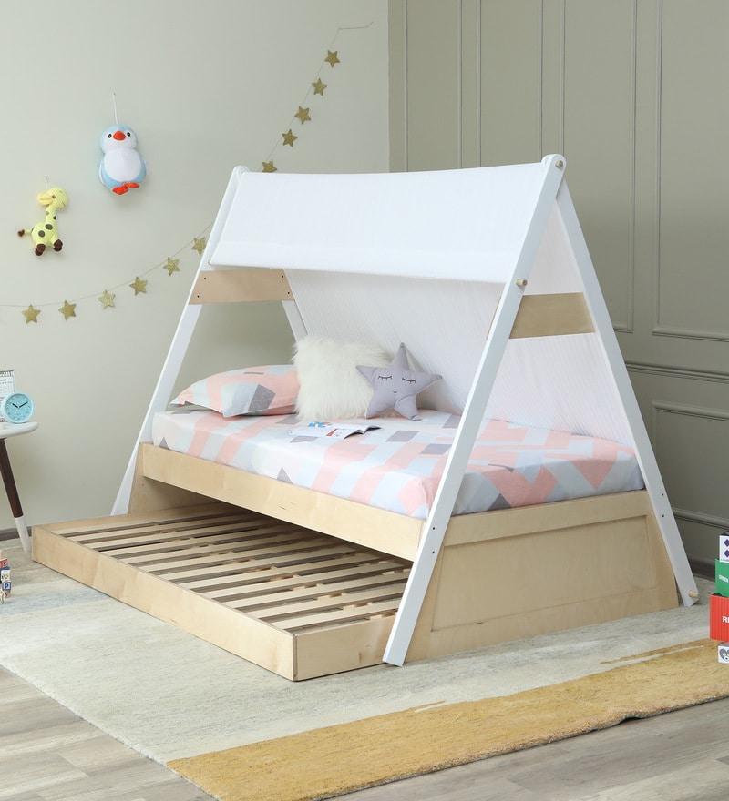 Buy Summer Birch Wood Trundle Bed in Natural by Lycka Online - Kids ...