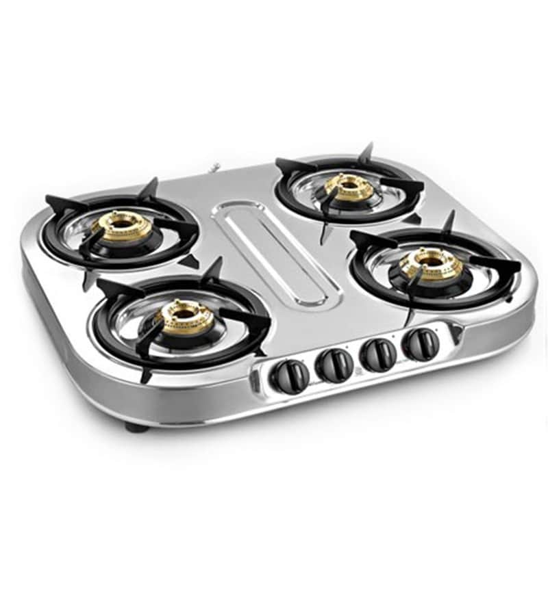 sunflame 4 burner steel gas stove