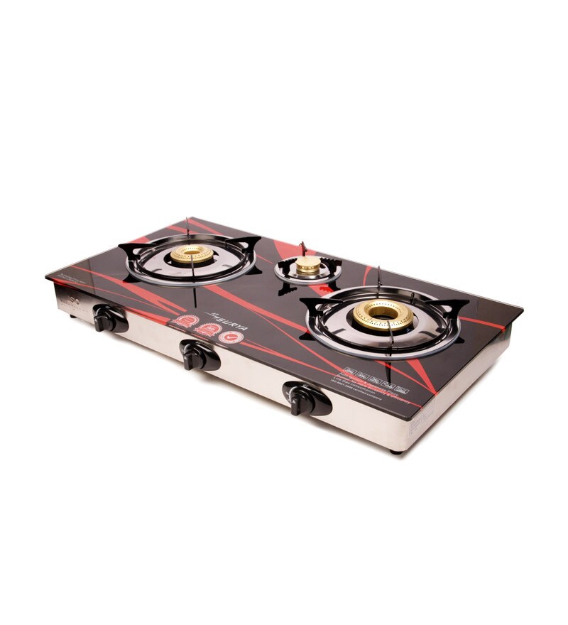 Buy Surya 3 Burner Gas Stove With Auto Ignition Online Gas Stoves