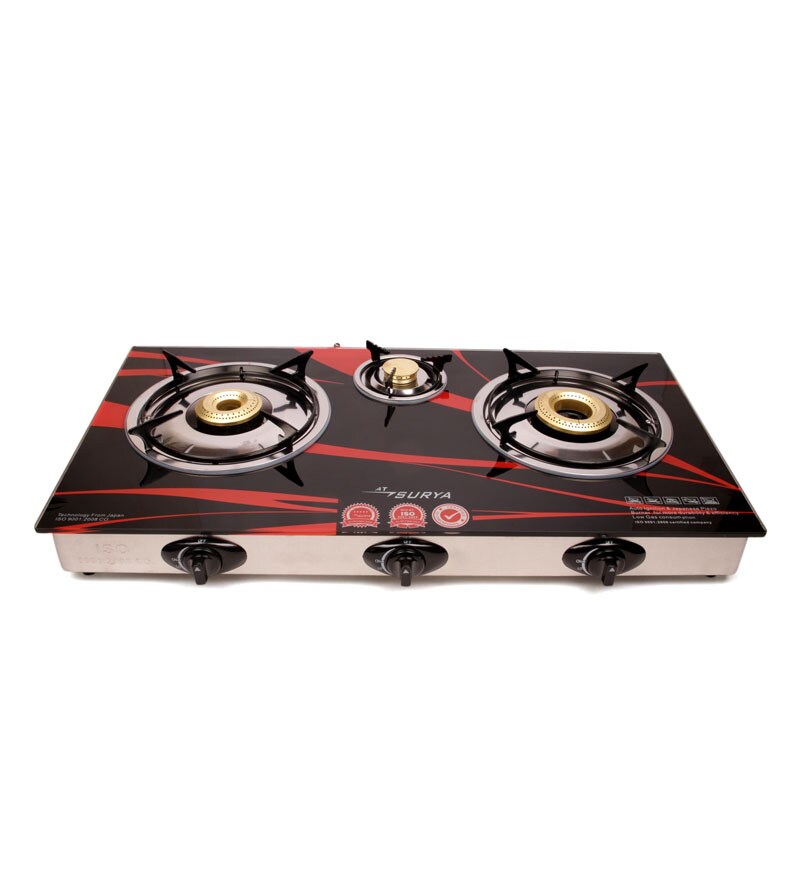 surya kap 3 burner glass top automatic
