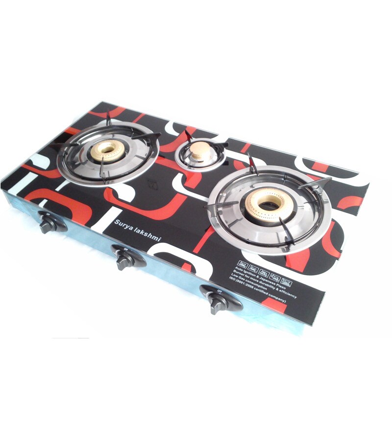 Buy Surya Laxmi Three Burner Autoignition Gas Stove Online Gas