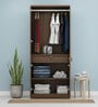 Subaru 2 Door Wardrobe In Walnut Bronze Finish With Drawer