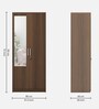 Subaru 2 Door Wardrobe In Walnut Bronze Finish With Mirror & Drawer Lock