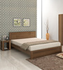 Subaru Queen Size Bed With Bedside Table In Bronze Walnut Finish