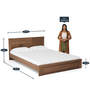 Subaru Queen Size Bed With Bedside Table In Bronze Walnut Finish