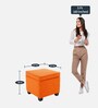 Sudan Fabric Ottoman in Vivid Orange Colour