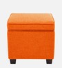 Sudan Fabric Ottoman in Vivid Orange Colour