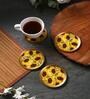 Suflower Print Yellow Iron (Set of 6) Coasters
