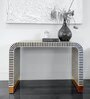 Suhira Bone Inlay Waterfall Console Table in Blue Colour
