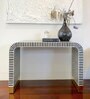Suhira Bone Inlay Waterfall Console Table in Blue Colour