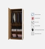Suite 2 Door Wardrobe In Lyon Teak & White Finish