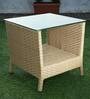 Sully Wicker Outdoor Coffee Table in Beige Finish